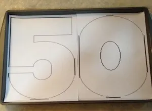 number 50 stencil for cake