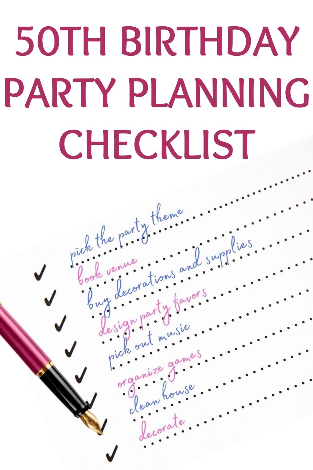 50th birthday party planning checklist