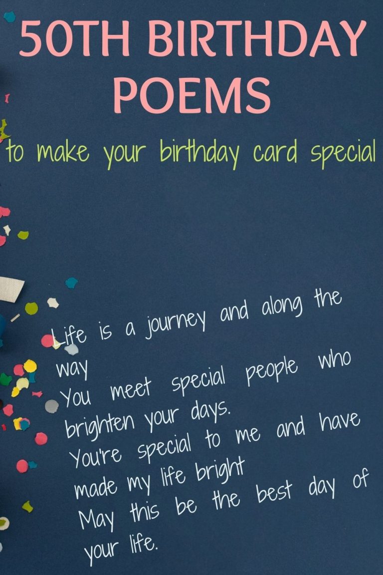 50th Birthday Poems To Make Your Birthday Card Special Major Birthdays