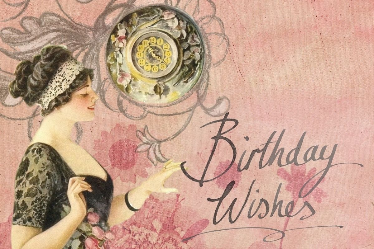 beautiful birthday wishes vintage card