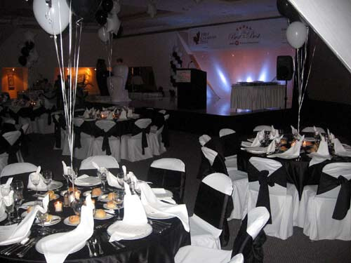 Black and white 50th birthday party theme