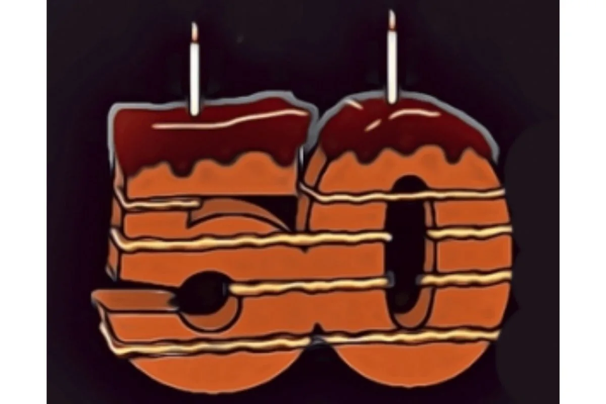 cake shaped like number 50