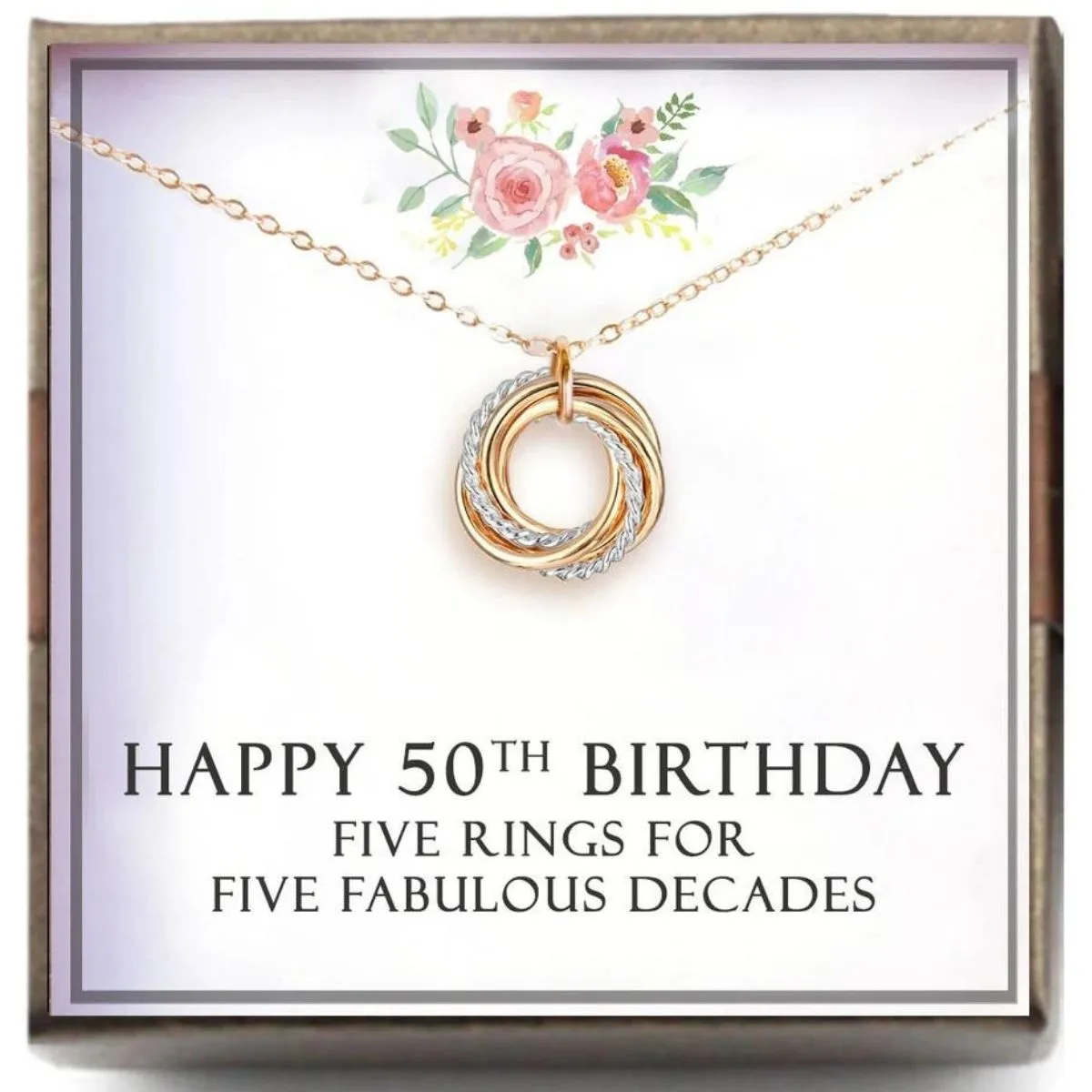 happy 50th birthday: five rings for five fabulous decades