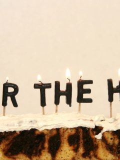 over the hill cake topper candles