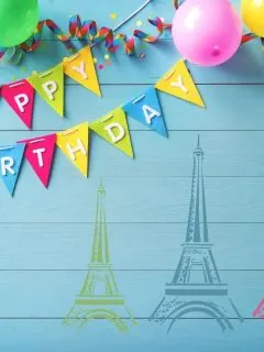 paris themed birthday banner