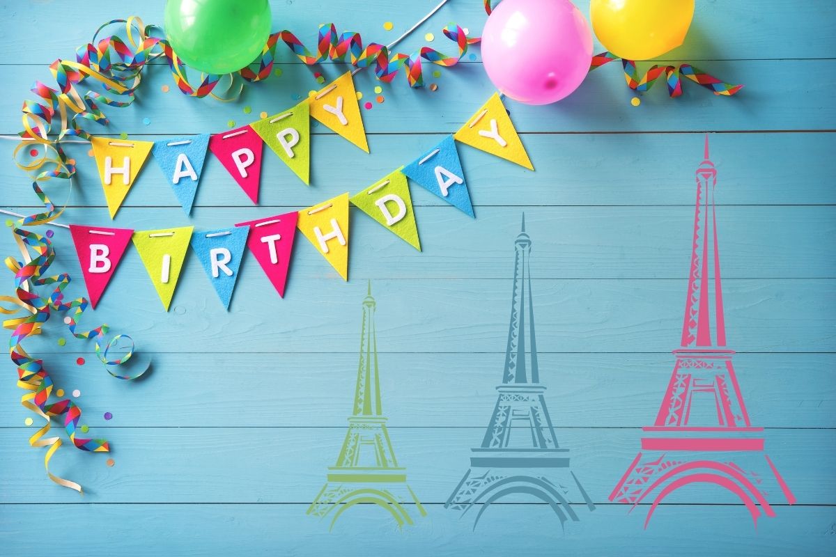paris themed birthday banner