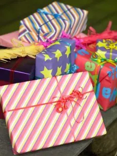 wrapped birthday gifts