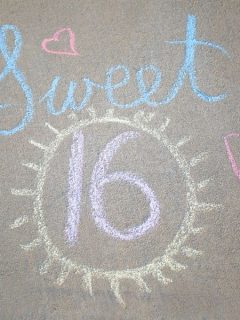 sweet 16 chalk art