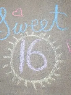 sweet 16 chalk art