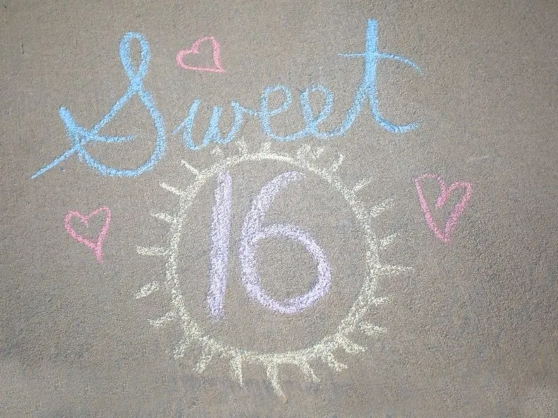 sweet 16 chalk art