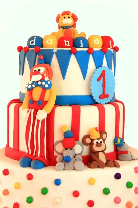 fun, colorful birthday cake for toddlers