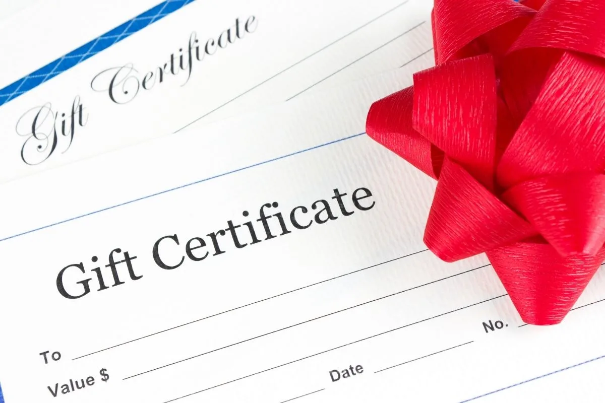 gift certificate