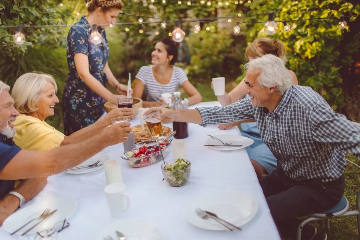 people celebrating outdoors