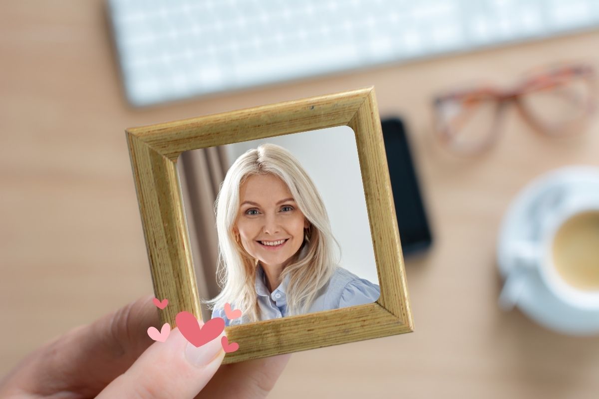 small picture frame with a woman's picture