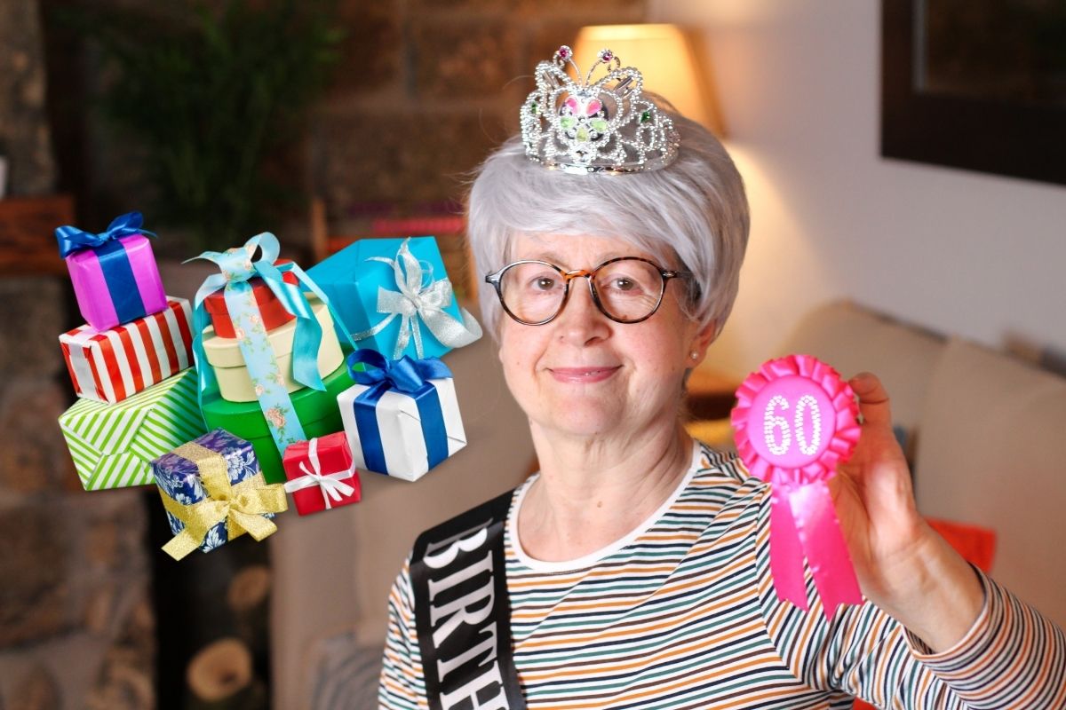 woman turning 60 and gifts she received