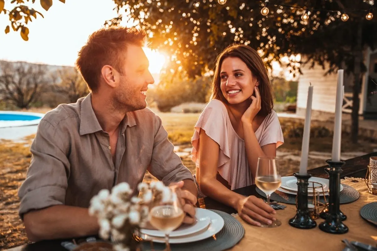 young couple enjoying a weekend getaway