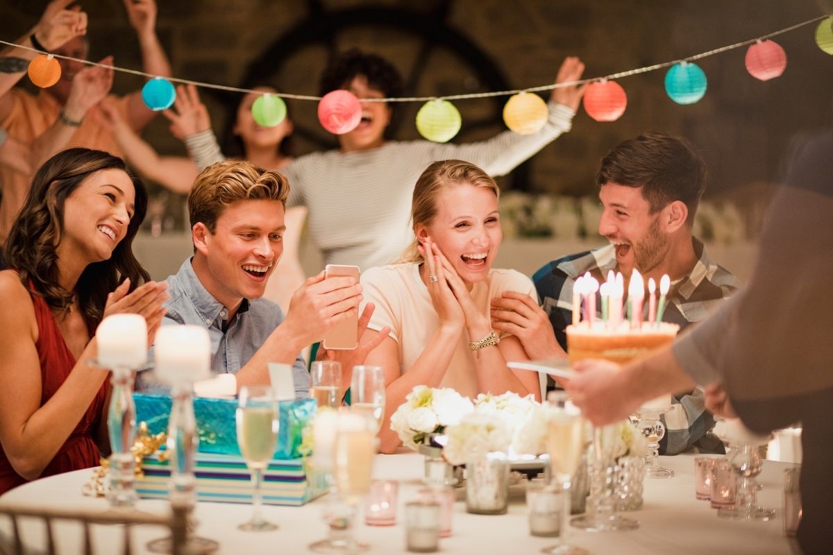 young people celebrating a birthday