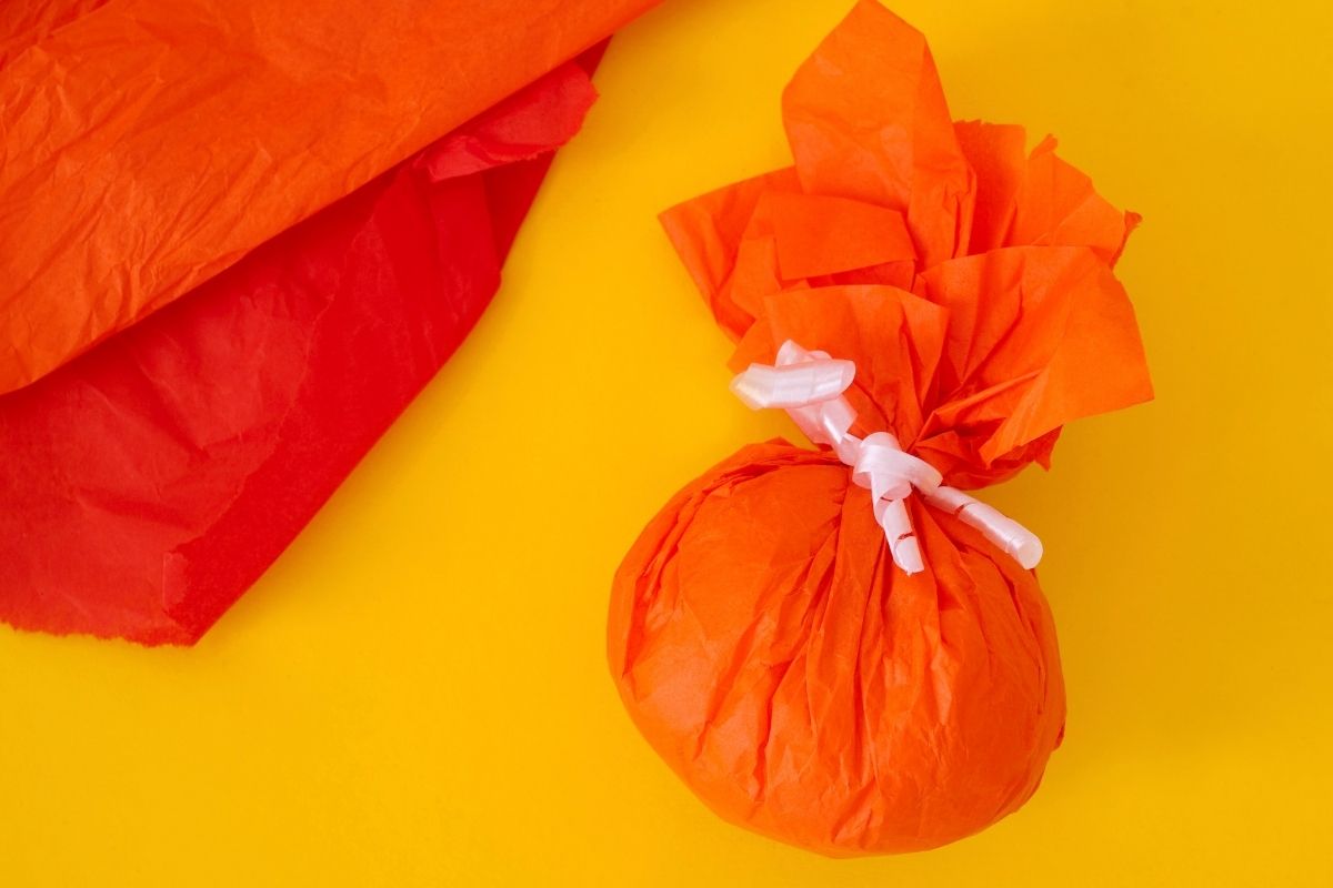 orange ball-shaped gift